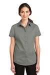port authority l664 ladies short sleeve superpro ™ twill shirt Front Thumbnail