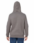 J America JA8824 Adult Premium Fleece Pullover Hooded Sweatshirt Back Thumbnail