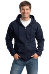port & company pc90zht tall essential fleece full-zip hooded sweatshirt Front Thumbnail