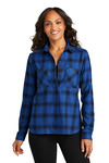 Port Authority LW669 Ladies Plaid Flannel Shirt Front Thumbnail