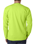 bayside ba8100 adult 6.1 oz., 100% cotton long sleeve pocket t-shirt Back Thumbnail