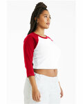 bella + canvas 1200 ladies' micro ribbed 3/4 raglan baby tee Side Thumbnail