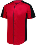 Augusta Sportswear 1656 Youth Full-Button Baseball Jersey Front Thumbnail