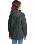 hanes p473 youth ecosmart ® pullover hooded sweatshirt Back Thumbnail