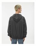 burnside 9728 men's nylon hooded coaches jacket Back Thumbnail