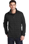port authority f232 sweater fleece jacket Front Thumbnail