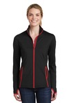 Sport-Tek LST853 Ladies Sport-Wick ® Stretch Contrast Full-Zip Jacket Front Thumbnail
