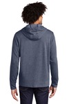 sport-tek st293 posicharge ® tri-blend wicking fleece full-zip hooded jacket Back Thumbnail