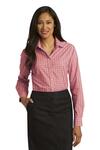port authority l654 ladies long sleeve gingham easy care shirt Front Thumbnail
