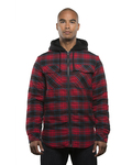 Burnside B8620 Men's Hooded Flannel Jacket Back Thumbnail