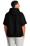 champion s101ss reverse weave ® short sleeve hooded sweatshirt Back Thumbnail