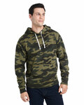 j america ja8871 adult triblend pullover fleece hooded sweatshirt Front Thumbnail