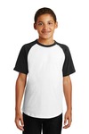 Sport-Tek YT201 Youth Short Sleeve Colorblock Raglan Jersey Front Thumbnail