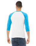 Bella + Canvas 3200 Unisex 3/4-Sleeve Baseball T-Shirt Back Thumbnail