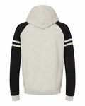 jerzees 97cr nublend varsity color-block hooded sweatshirt Back Thumbnail