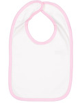 rabbit skins rs1004 infant contrast trim bib Front Thumbnail