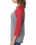 Next Level 6051 Unisex Tri-Blend 3/4-Sleeve Raglan T-Shirt Side Thumbnail