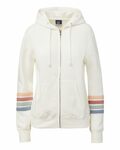 mv sport w22732 women's striped sleeves full-zip hooded sweatshirt Front Thumbnail