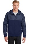 sport-tek jst50 embossed hybrid full-zip hooded jacket Front Thumbnail