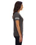 LAT 3537 Women's Football V-Neck Fine Jersey Tee Side Thumbnail