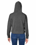 j america 8853ja ladies' triblend cropped hooded sweatshirt Back Thumbnail