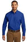 Port Authority W100 Long Sleeve Carefree Poplin Shirt Front Thumbnail
