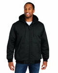 harriton m722t men's tall climabloc® heavyweight hooded full-zip jacket Front Thumbnail