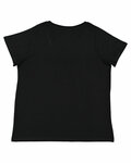 lat 3817 curvy collection women's fine jersey v-neck tee Back Thumbnail
