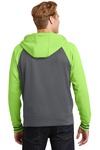 sport-tek st236 sport-wick ® varsity fleece full-zip hooded jacket Back Thumbnail