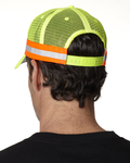 adams tr102 trucker reflector high-visibility constructed cap Back Thumbnail