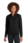 sport-tek lst857 ladies sport-wick ® stretch full-zip cadet jacket Front Thumbnail