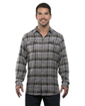 Burnside B8210 Men's Plaid Flannel Shirt Back Thumbnail