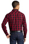 port authority w670 everyday plaid shirt Back Thumbnail