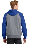 sport-tek st267 raglan colorblock pullover hooded sweatshirt Back Thumbnail