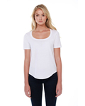 startee st1019 ladies' 3.5 oz., 100% cotton u-neck t-shirt Back Thumbnail