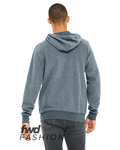 bella + canvas 3339c adult sueded fleece full zip hooded sweatshirt Back Thumbnail