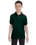 Hanes 054Y Youth 50/50 EcoSmart® Jersey Knit Polo Front Thumbnail