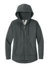 District DT1104 Women's Perfect Weight ® Fleece Drop Shoulder Full-Zip Hoodie Front Thumbnail