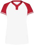 augusta sportswear as6918 girls cutter+ henley jersey Front Thumbnail