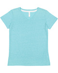 lat 3591 ladies' v-neck harborside melange jersey t-shirt Front Thumbnail