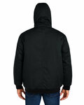 harriton m722t men's tall climabloc® heavyweight hooded full-zip jacket Back Thumbnail