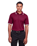 Devon & Jones DG20C Men's CrownLux Performance™ Plaited Tipped Polo Front Thumbnail