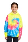 port & company pc146y youth tie-dye pullover hooded sweatshirt Front Thumbnail