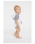 rabbit skins 4417 fine jersey infant short sleeve raglan bodysuit with hood & ears Side Thumbnail