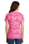 Port & Company LPC54VC Ladies Core Cotton Camo V-Neck Tee Back Thumbnail