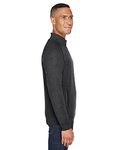 j america ja8869 adult triblend fleece quarter-zip Side Thumbnail