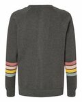 mv sport w23152 women's striped sleeves crewneck sweatshirt Back Thumbnail