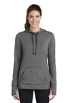 sport-tek lst296 ladies posicharge ® tri-blend wicking fleece hooded pullover Front Thumbnail
