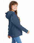 Hanes P473 Youth 7.8 oz. EcoSmart® 50/50 Pullover Hooded Sweatshirt Side Thumbnail