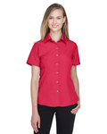 harriton m560w ladies' barbados textured camp shirt Front Thumbnail